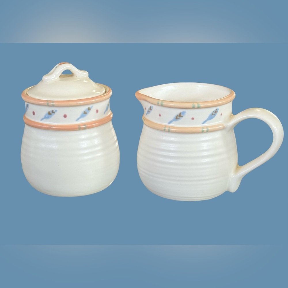 Taos Treasure Craft Vintage Sugar Bowl and Creamer Southwestern Art